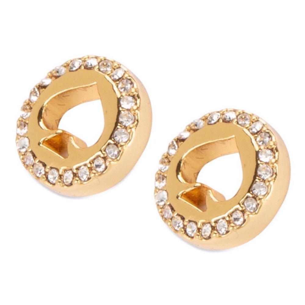 KATE SPADE • Gold Spot The Spade Crystal Halo Earrings - Picture 5 of 7